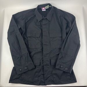 Propper Button Up Shirt Mens Large Long Black Pockets Heavy Duty